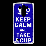 Coque LG G3 Keep Calm Take a cup Bleu