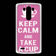 Coque LG G3 Keep Calm Take a cup Rose