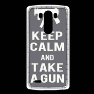 Coque LG G3 Keep Calm Take a gun Gris