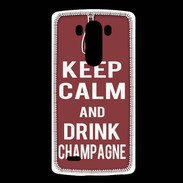Coque LG G3 Keep Calm Drink Champagne Brique
