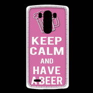 Coque LG G3 Keep Calm Have a beer Rose