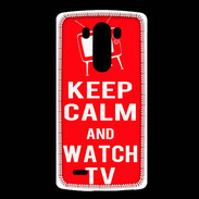 Coque LG G3 Keep Calm Watch TV Rouge