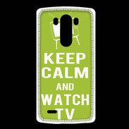 Coque LG G3 Keep Calm Watch TV Vert pomme