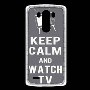 Coque LG G3 Keep Calm Watch TV Gris