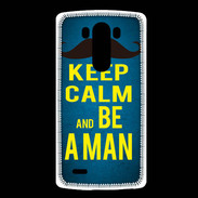 Coque LG G3 Keep Calm Be a Man Bleu