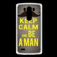 Coque LG G3 Keep Calm Be a Man Gris