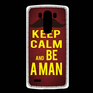 Coque LG G3 Keep Calm Be a Man Rouge