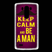 Coque LG G3 Keep Calm Be a Man Rose
