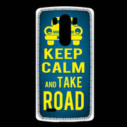 Coque LG G3 Keep Calm and Take o road 2 Bleu