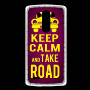 Coque LG G3 Keep Calm and Take o road 2 Rose