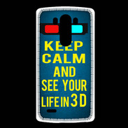 Coque LG G3 Keep Calm and See your life 3D Bleu