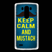 Coque LG G3 Keep Calm and Mustach Bleu
