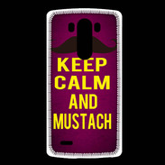 Coque LG G3 Keep Calm and Mustach Rose