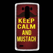 Coque LG G3 Keep Calm and Mustach Rouge