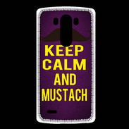 Coque LG G3 Keep Calm and Mustach Violet