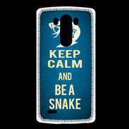 Coque LG G3 Keep Calm and Be a Snake bleu