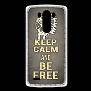 Coque LG G3 Keep Calm and Be Free Gris