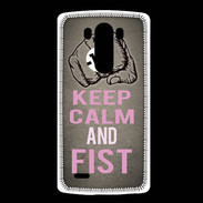 Coque LG G3 Keep Calm and Fist Gris