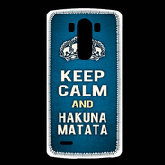 Coque LG G3 Keep Calm and Hakuna Matata Bleu