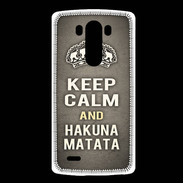 Coque LG G3 Keep Calm and Hakuna Matata Gris