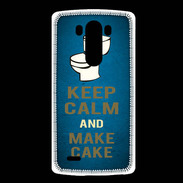 Coque LG G3 Keep Calm and Make cake Bleu