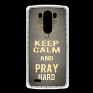Coque LG G3 Keep Calm and Pray Christian Gris