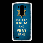 Coque LG G3 Keep Calm and Pray jewish BLeu