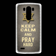 Coque LG G3 Keep Calm and Pray jewish Gris