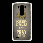 Coque LG G3 Keep Calm and Pray Muslim Gris