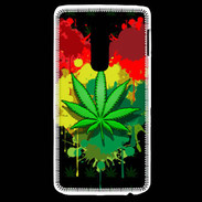 Coque LG G2 Feuille de cannabis et cœur Rasta