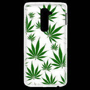 Coque LG G2 Feuille de cannabis sur fond blanc
