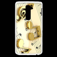 Coque LG G2 Portée de notes en or