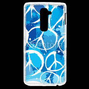 Coque LG G2 Peace and love Bleu