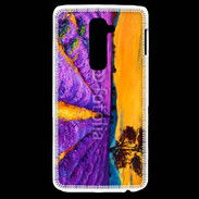 Coque LG G2 Peinture de champs de lavande 