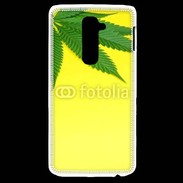 Coque LG G2 Feuille de cannabis sur fond jaune 2