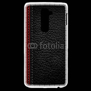 Coque LG G2 Effet cuir noir et rouge