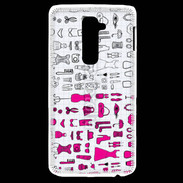 Coque LG G2 Fond fashion rose 3
