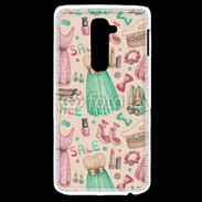 Coque LG G2 Fond fashion rose et vert 2