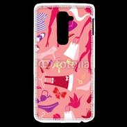 Coque LG G2 Fond fashion rose 5