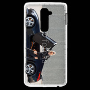 Coque LG G2 Femme blonde sexy voiture noire 3