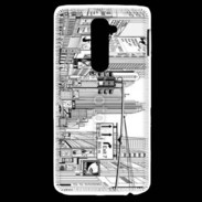 Coque LG G2 Rue de New York en dessin noir et blanc