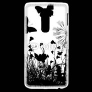 Coque LG G2 Papillon en noir et blanc