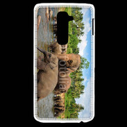 Coque LG G2 Groupe d'éléphants à la rivière