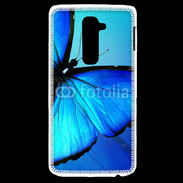 Coque LG G2 Papillon sur fond bleu