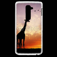 Coque LG G2 Girafe au couché de soleil