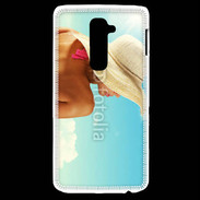 Coque LG G2 Femme à chapeau de plage