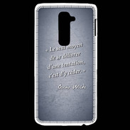 Coque LG G2 Tentation Bleu Citation Oscar Wilde