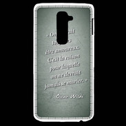 Coque LG G2 Toujours amoureux Vert Citation Oscar Wilde