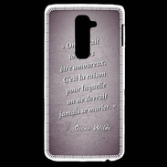 Coque LG G2 Toujours amoureux Violet Citation Oscar Wilde
