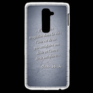Coque LG G2 Tragédie Bleu Citation Oscar Wilde